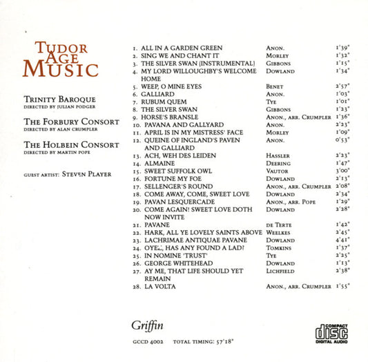 TUDOR AGE MUSIC - Trinity Baroque, Forbury Consort