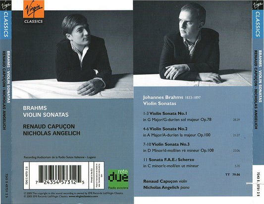 Brahms: Violin Sonatas 1-3 - RENAUD CAPUCON, NICHOLAS ANGELICH