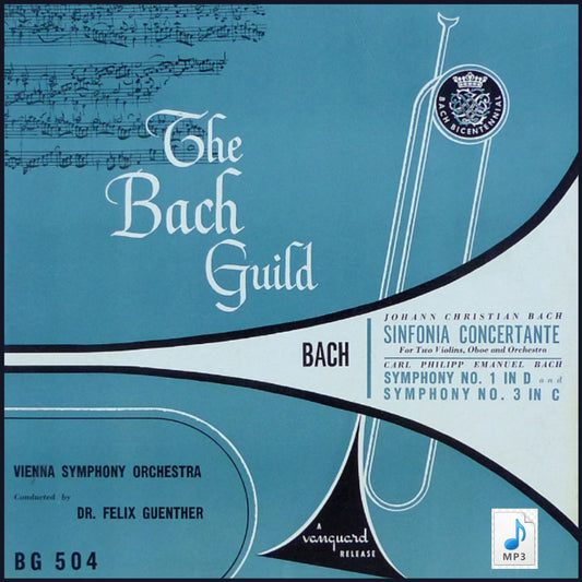 J.C. BACH: Sinfonia Concertante for Two Violins, Oboe and Orchestra; C.P.E. Bach: 2 Sinfonias - Vienna Symphony Orchestra, Dr. Felix Guenther (DIGITAL DOWNLOAD)