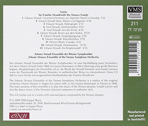 STRAUSS: Soirée with the Strauss Family - Johann Strauss Ensemble des Wiener Symphoniker
