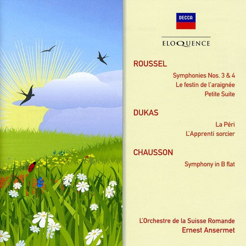 ROUSSEL: SYMPHONIES 3 & 4; PETITE SUITE; SPIDER'S BANQUET; DUKAS: LA PERI; SORCERER'S APPRENTICE; CHAUSSION: SYMPHONY - ANSERMET, L'ORCHESTRE DE LA SUISSE ROMANDE (2 CDS)