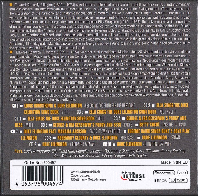 DUKE ELLINGTON AND HIS VOCALISTS - MILESTONES OF JAZZ LEGENDS (10 CDS)