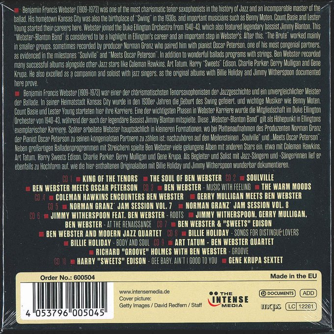 Ben Webster: Milestones of a Jazz Legend (10 CDs)
