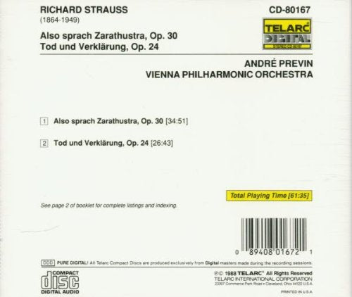 STRAUSS, R: ALSO SPRACH ZARATHUSTRA; TOD & VERKLARUNG - Andre Previn, Vienna Philharmonic