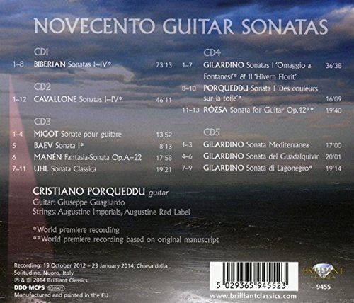 NOVECENTO GUITAR SONATAS OF THE 20TH CENTURY - Christiano Porqueddu (5 CDs)
