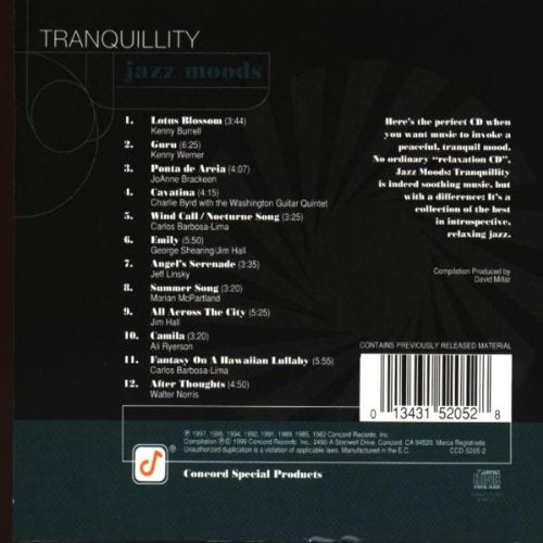 JAZZ MOODS - TRANQUILITY: Kenny Burrell, Charlie Byrd, George Shearing, Jim Hall
