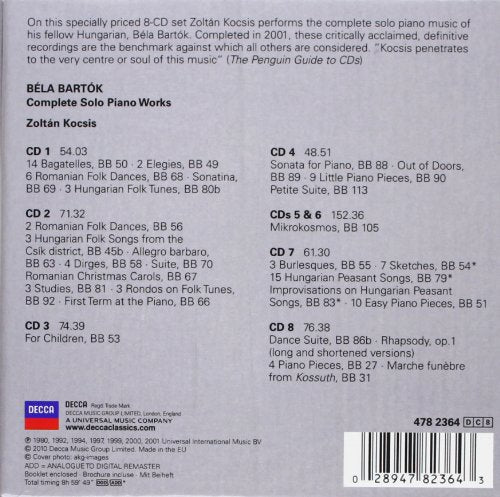 BARTOK: The COMPLETE SOLO PIANO WORKS - ZOLTAN KOCSIS (8 CDS)