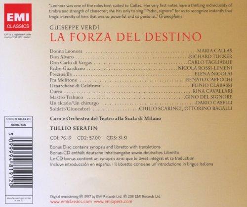 VERDI: LA FORZA DEL DESTINO - CALLAS, TUCKER, SERAFIN (3 CDS)