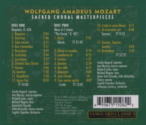 MOZART: SACRED CHORAL MASTERPIECES (2 CDS)