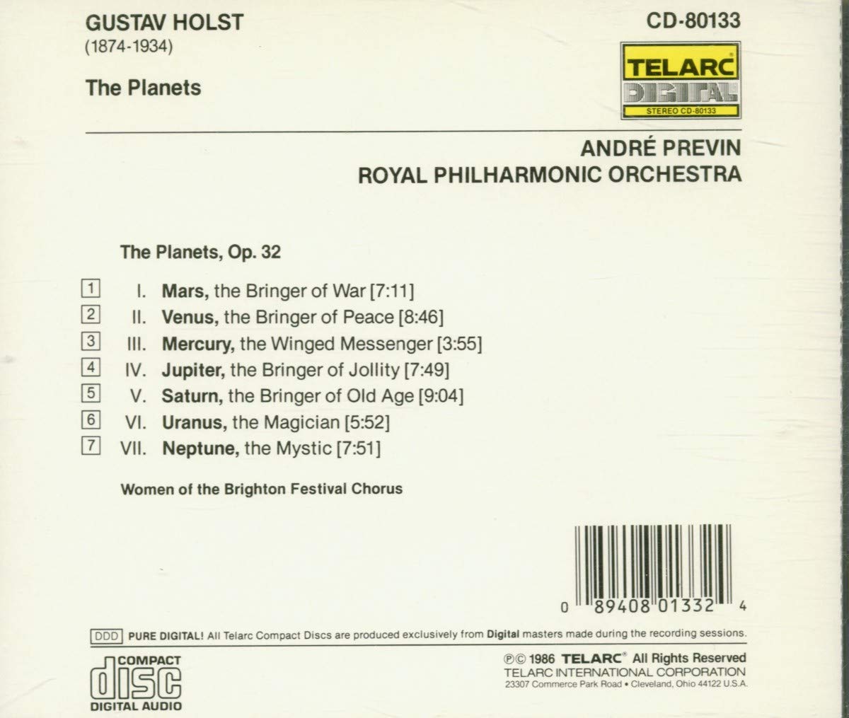 HOLST: THE PLANETS, OP. 32 - Andre Previn, Royal Philharmonic Orchestra