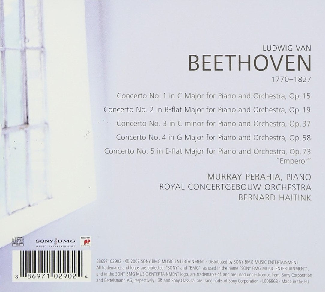 BEETHOVEN: FIVE PIANO CONCERTOS - MURRAY PERAHIA, BERNARD HAITINK, CONCERTGEBOUW ORCHESTRA (3 CDS)
