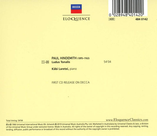 HINDEMITH: LUDUS TONALIS - KABI LARETEI