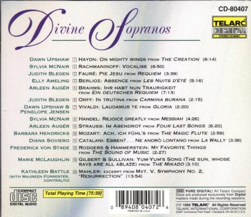 DIVINE SOPRANOS - Ameling, Blegen, Auger, Mc Nair, Battle, Upshaw and more