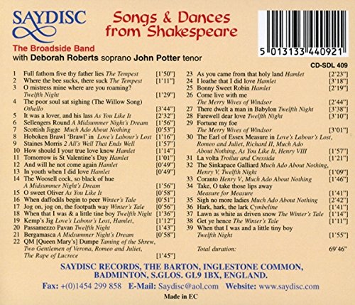 Songs & Dances from Shakespeare - The Broadside Band