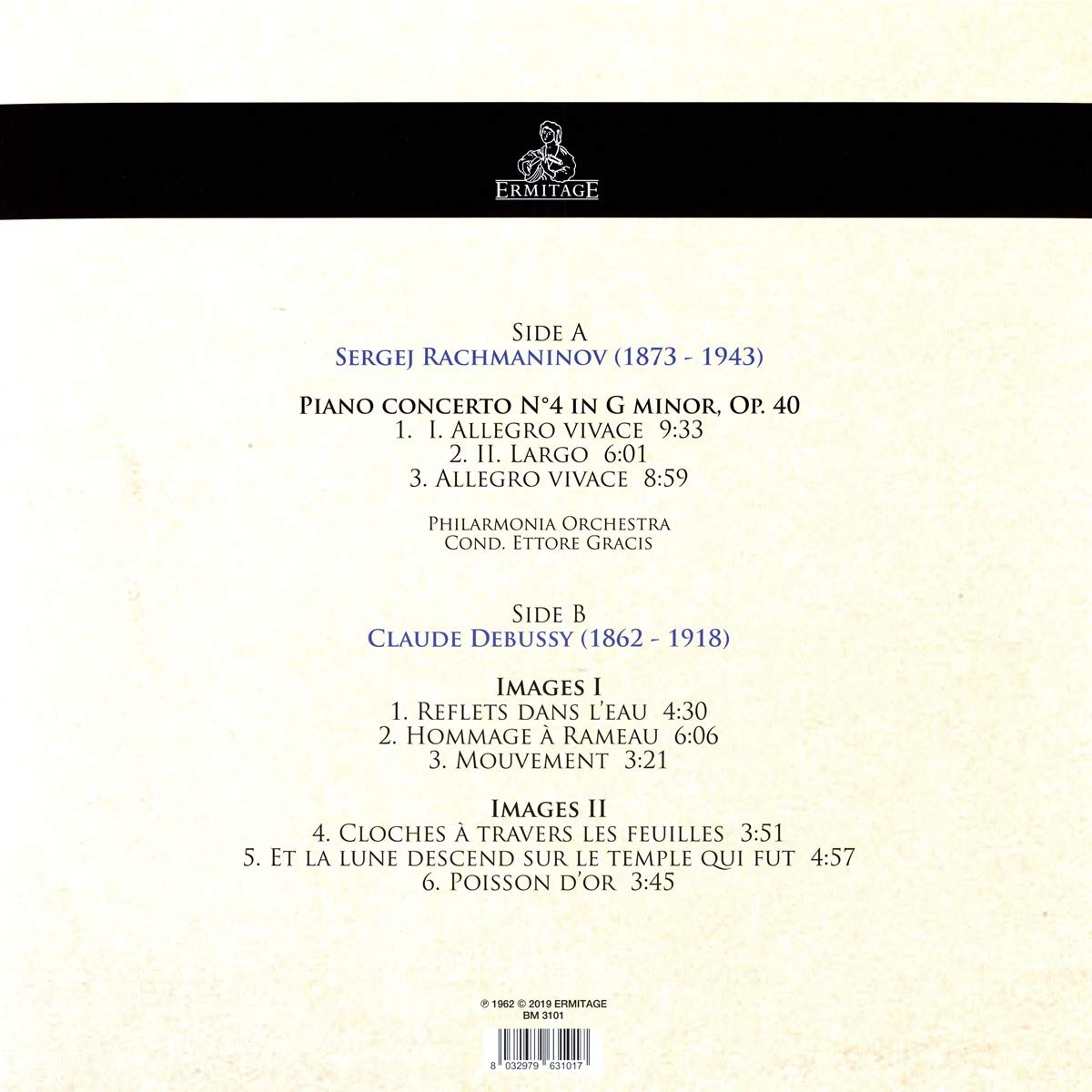 RACHMANINOV: Piano Concerto No. 4 in G Minor; Debussy: Images I & II - Michelangeli (180g LP)