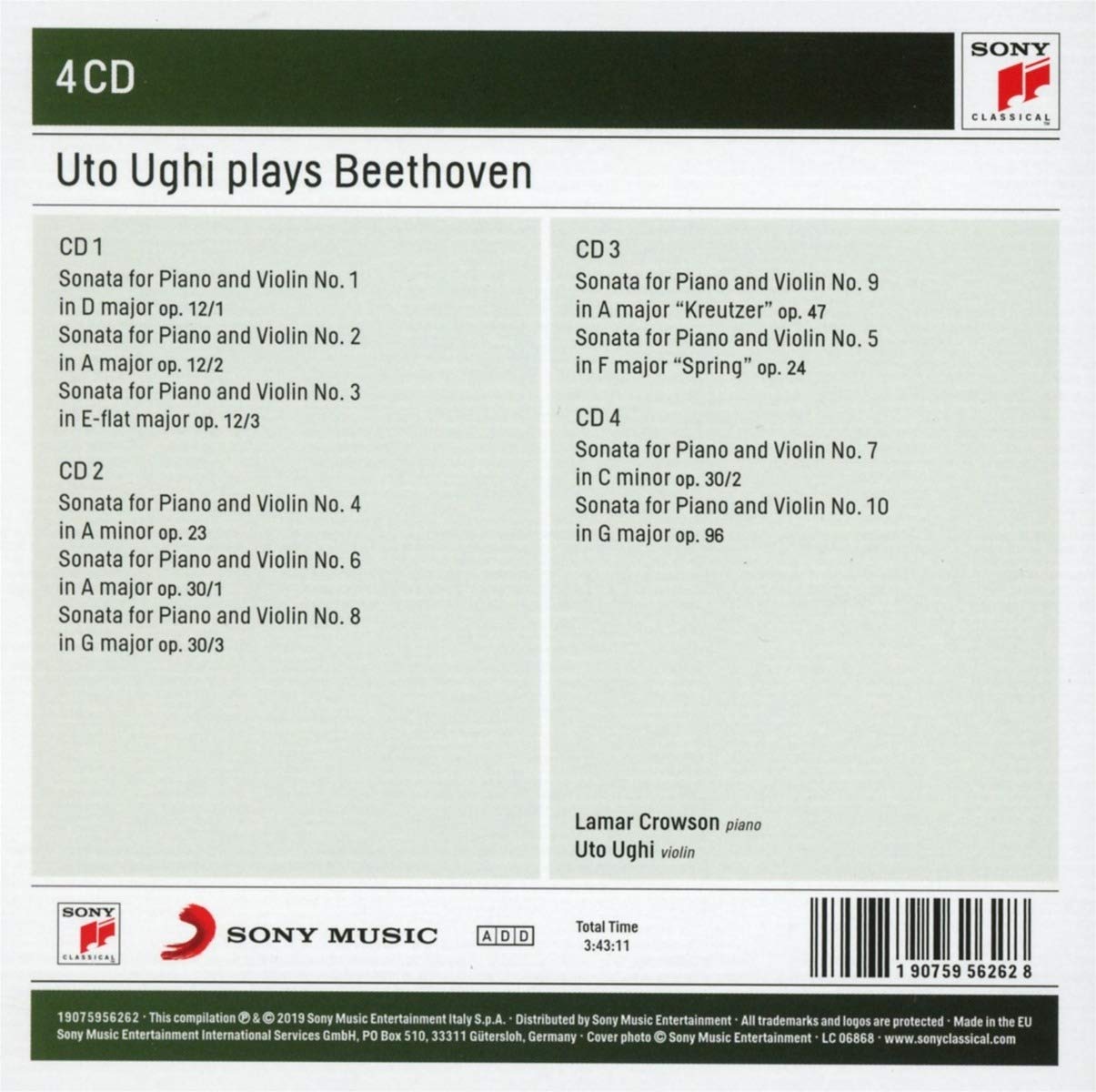 UTO UGHI PLAYS BEETHOVEN (4 CDS)