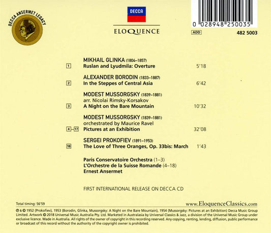 ANSERMET IN RUSSIA (GLINKA, BORODIN, MUSSORGSKY, PROKOFIEV)