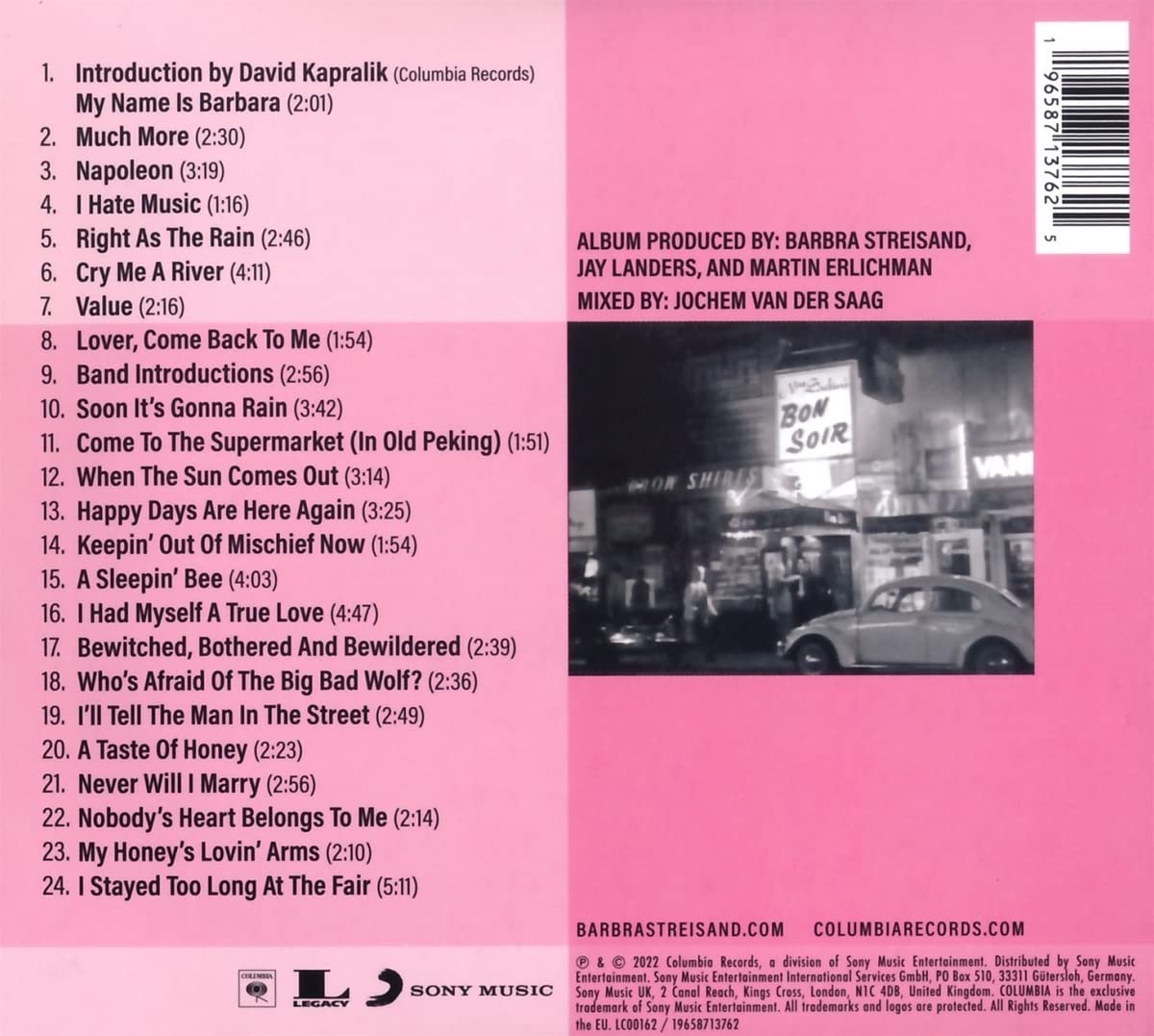 BARBRA STREISAND: Live at the Bon Soir, December 1962