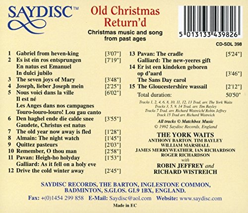 Old Christmas Return'd: The York Waits Ensemble with Richard Wistreich and Robin Jeffrey
