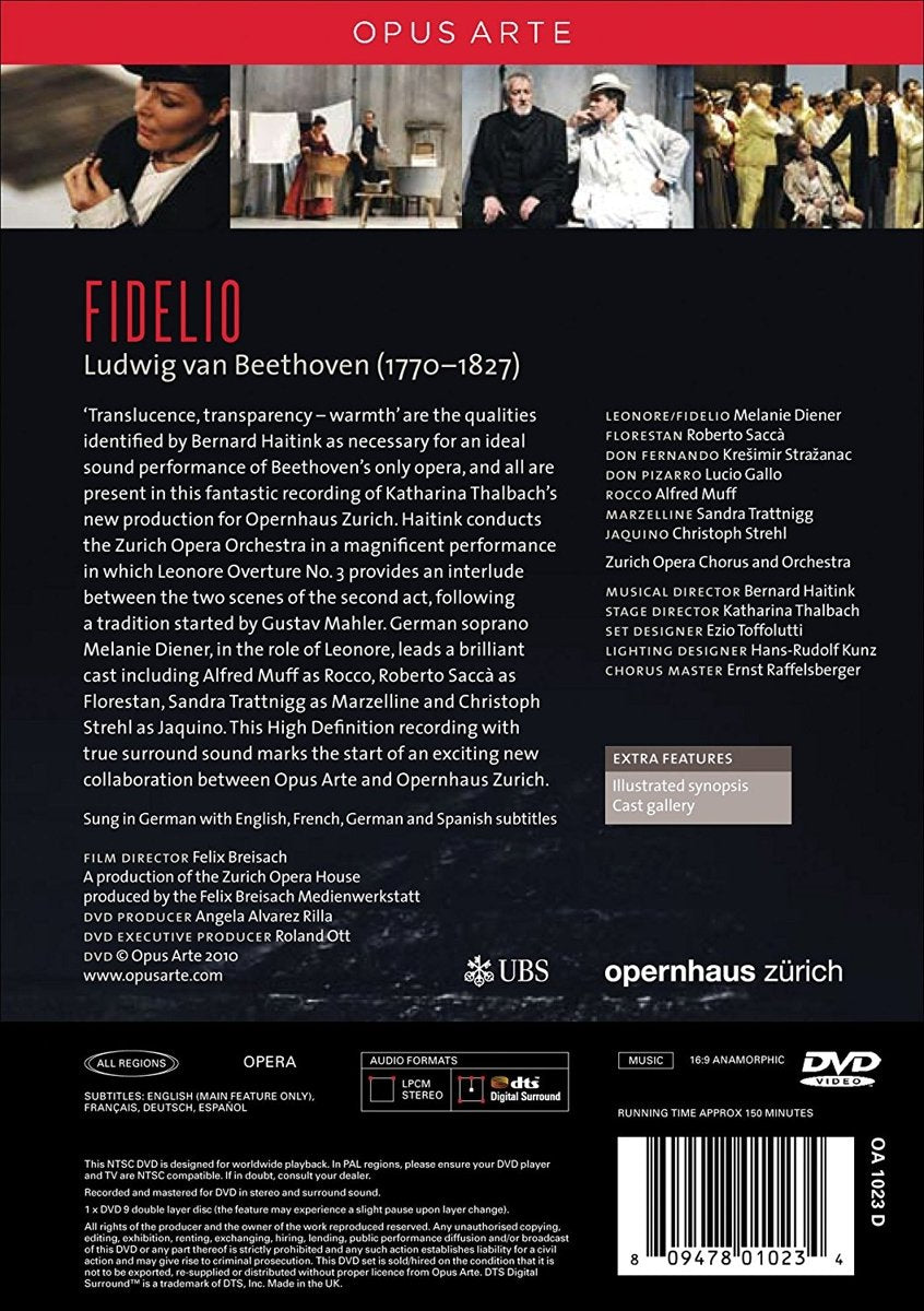 BEETHOVEN: Fidelio - Bernard Haitink, Zurich Opera Orchestra (DVD)