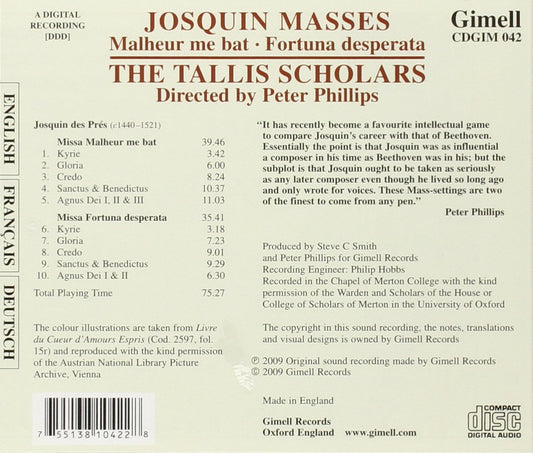 Josquin: Missa Malheur Me Bat - The Tallis Scholars