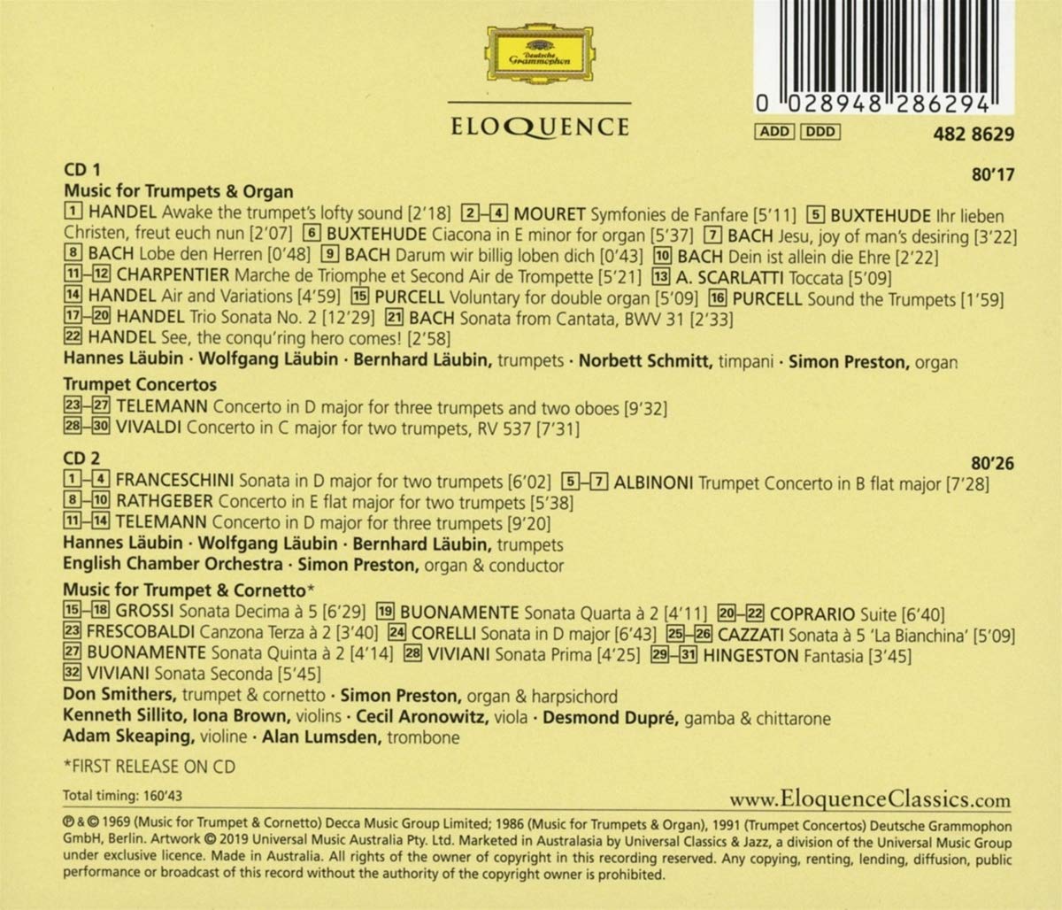 SOUND THE TRUMPETS - TRUMPET AND ORGAN SPECTACULAR (2 CDS)