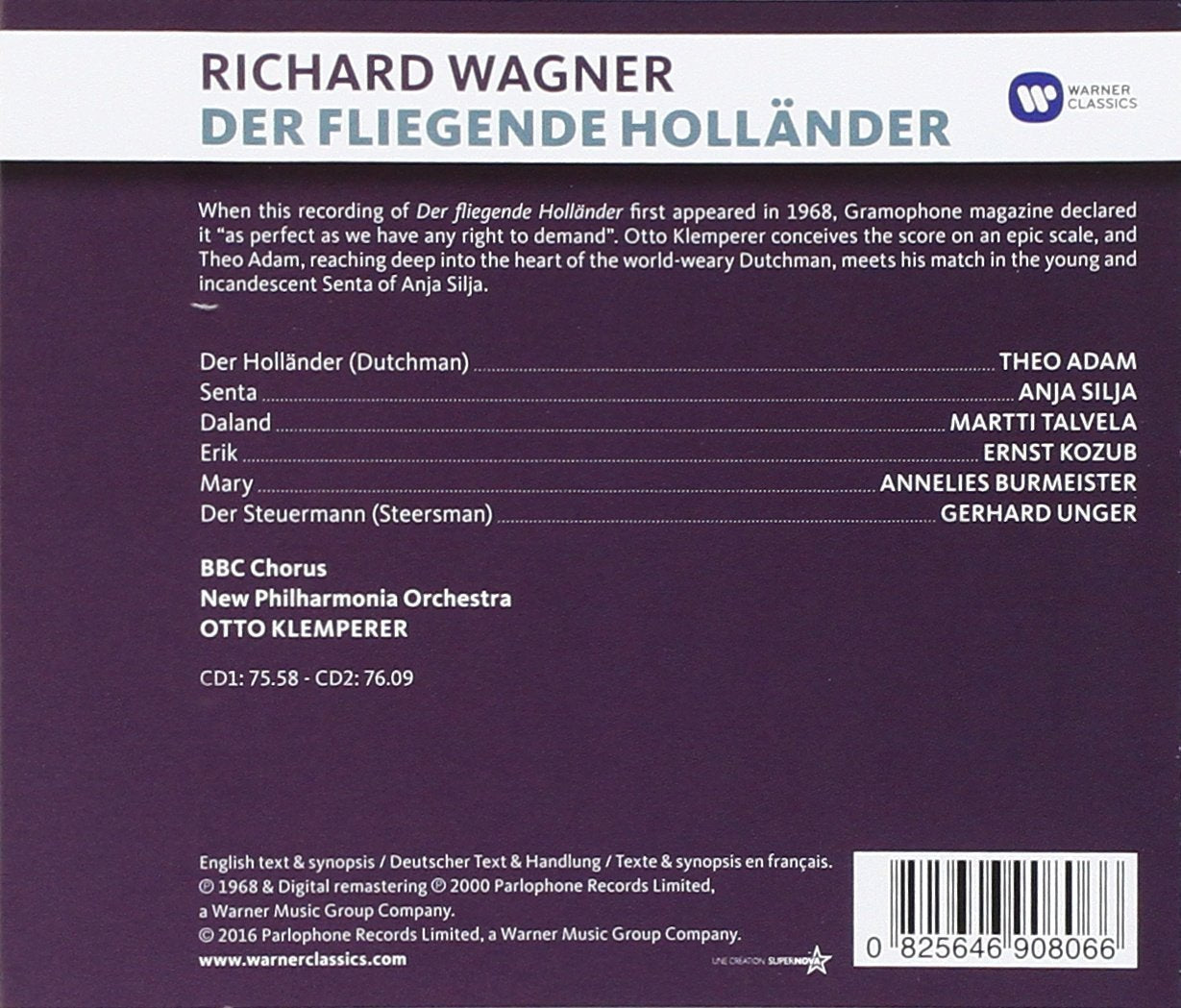 Wagner: Der fliegende Holländer - Klemperer (2 CDs)
