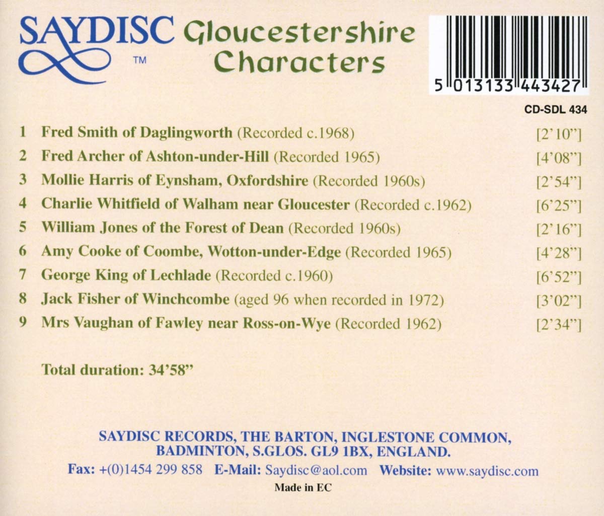 Gloucestershire Characters: Recollections from the Forest of Dean, Severn Vale and High Cotswold