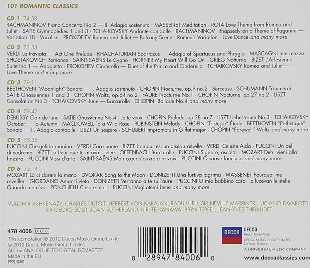 ROMANTIC CLASSICS 101 (6 CDS)
