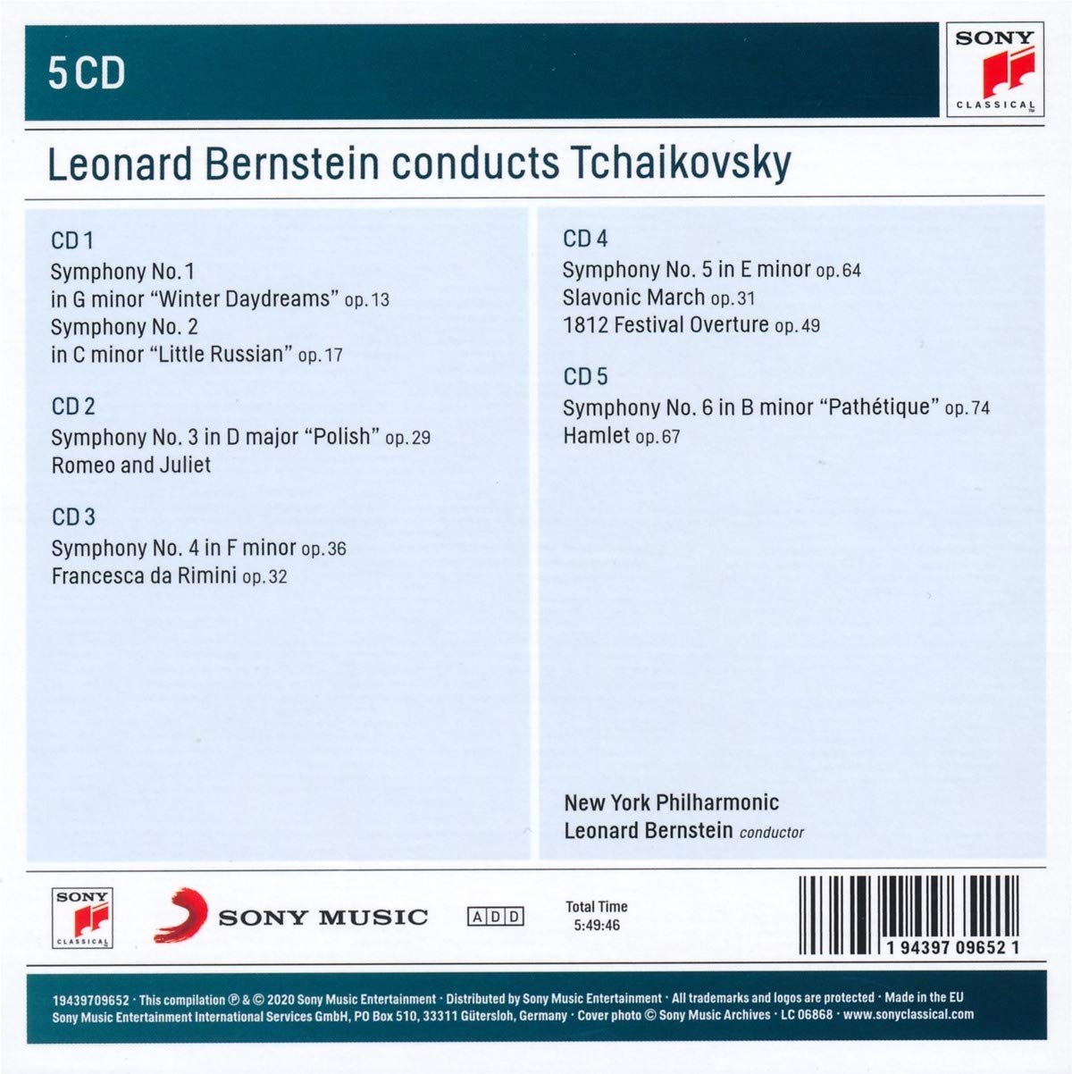 LEONARD BERNSTEIN CONDUCTS TCHAIKOVSKY (5 CDS)
