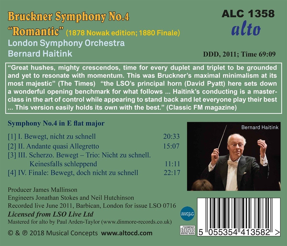 BRUCKNER: SYM NO.4 "ROMANTIC" - HAITINK, LONDON SYMPHONY ORCHESTRA