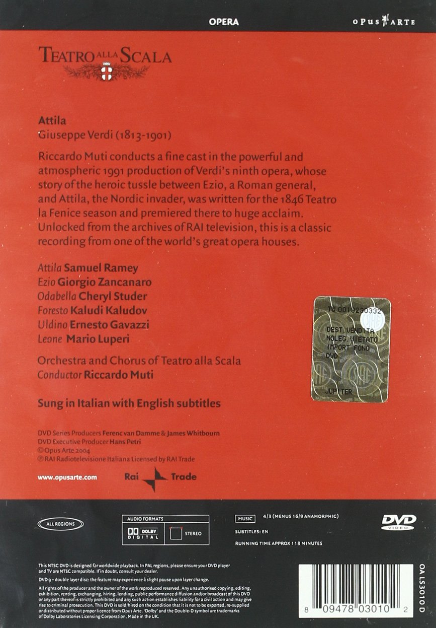VERDI: Attila - Cheryl Studer, Samuel Ramey, Riccardo Muti, La Scala (DVD)