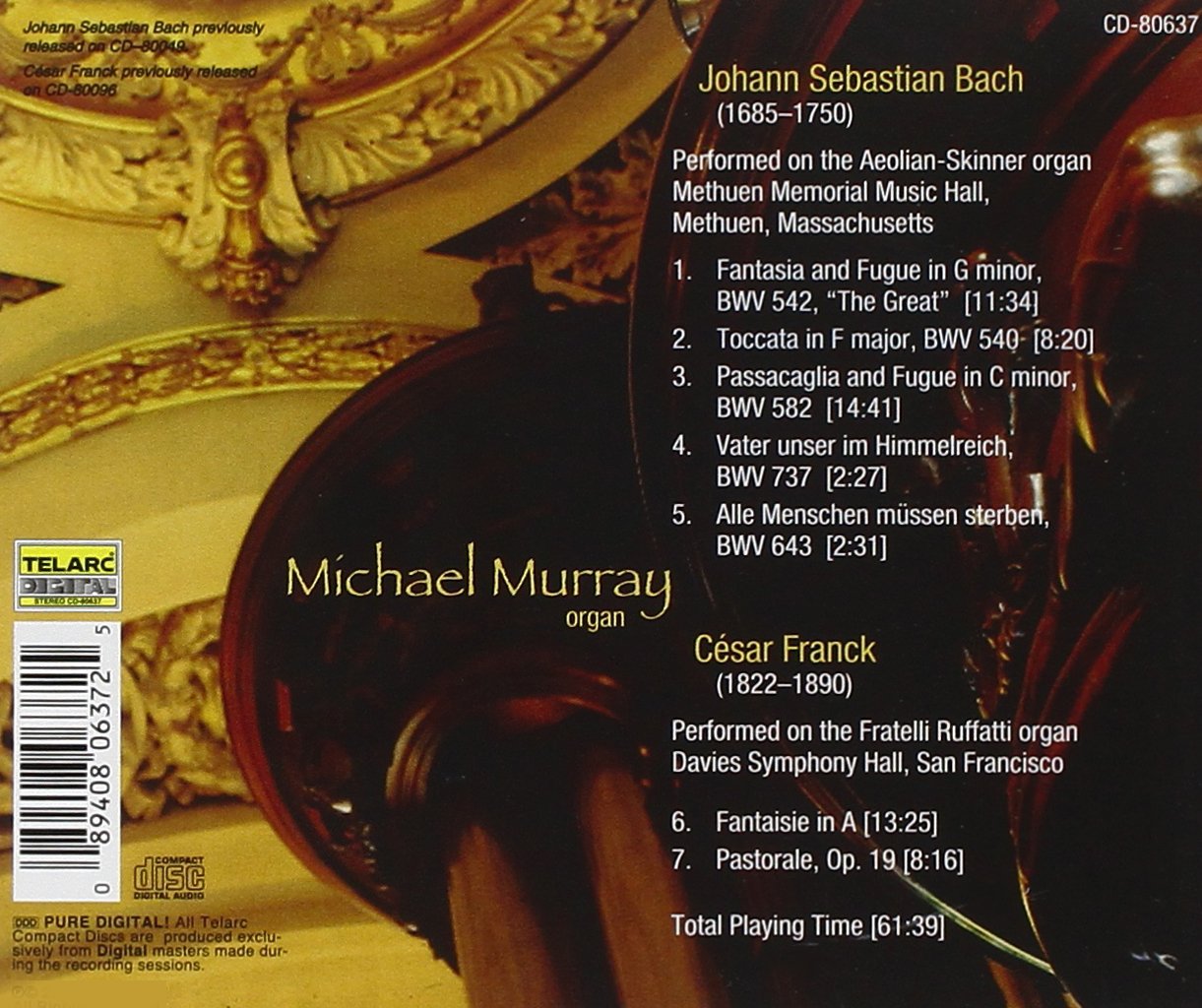 ORGAN MUSIC OF BACH & FRANCK - MICHAEL MURRAY