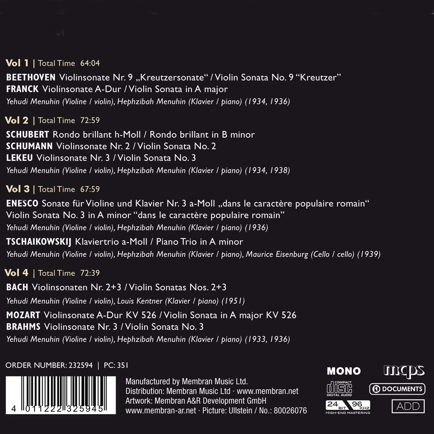 THE MENUHINS (4 CDS)