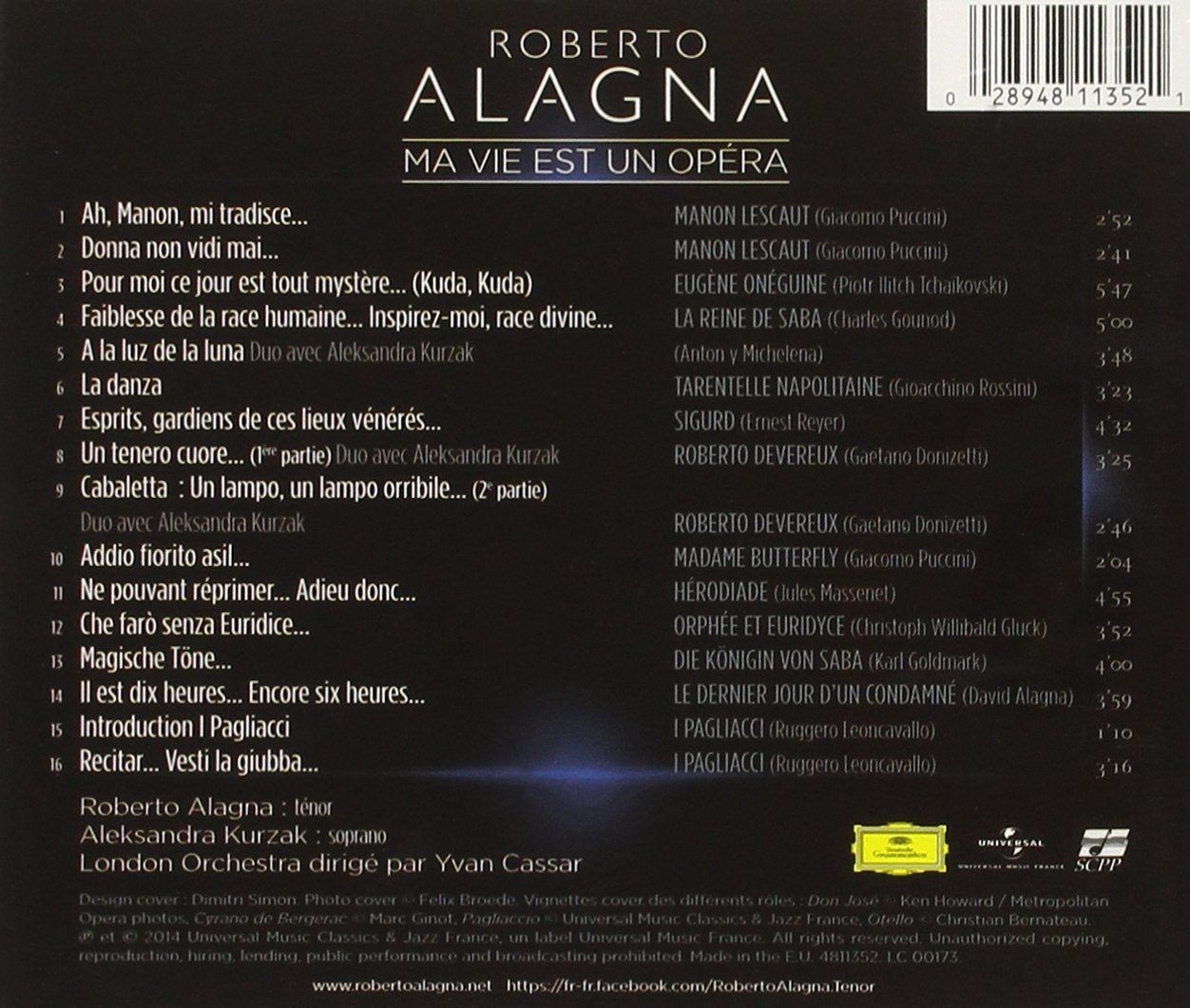MA VIE EST UN OPERA: ALAGNA, ROBERTO