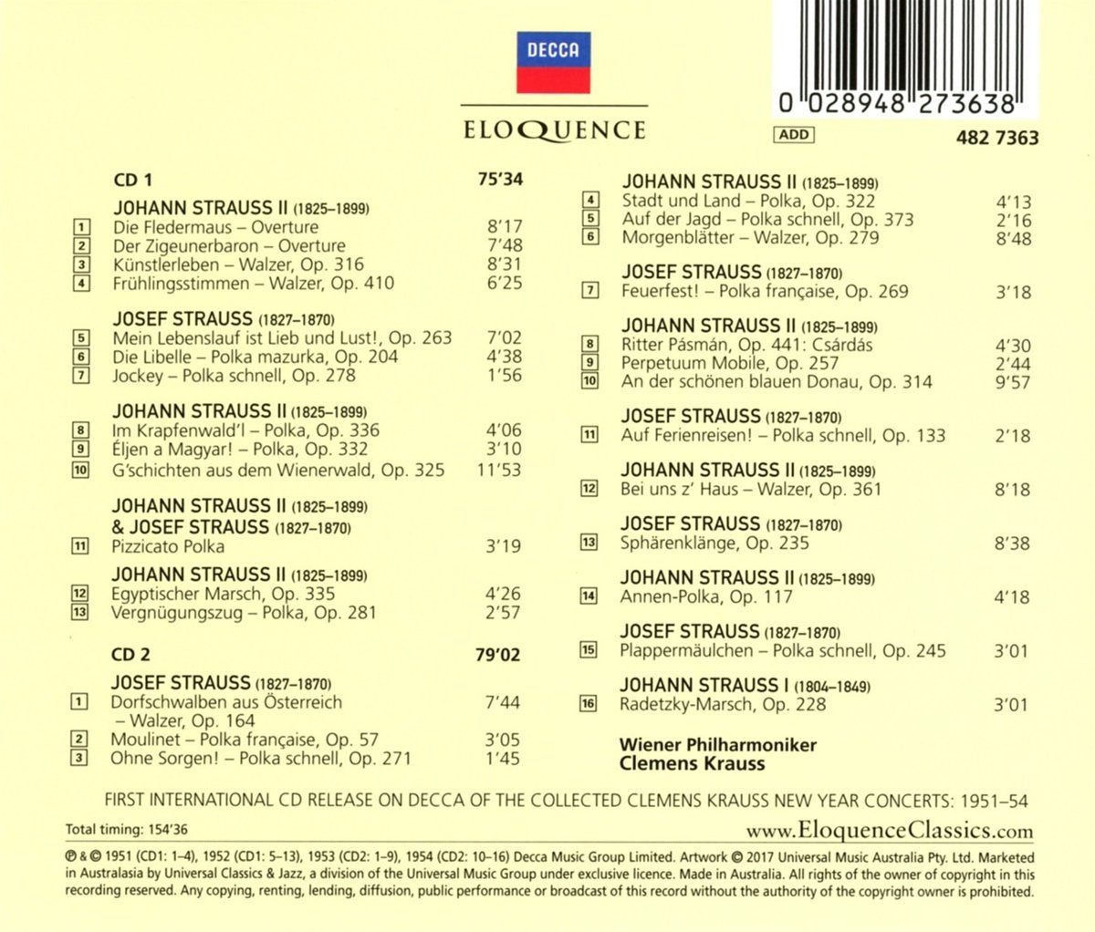 CLEMENS KRAUSS: THE NEW YEAR CONCERTS 1951-1954 (2 CDS)