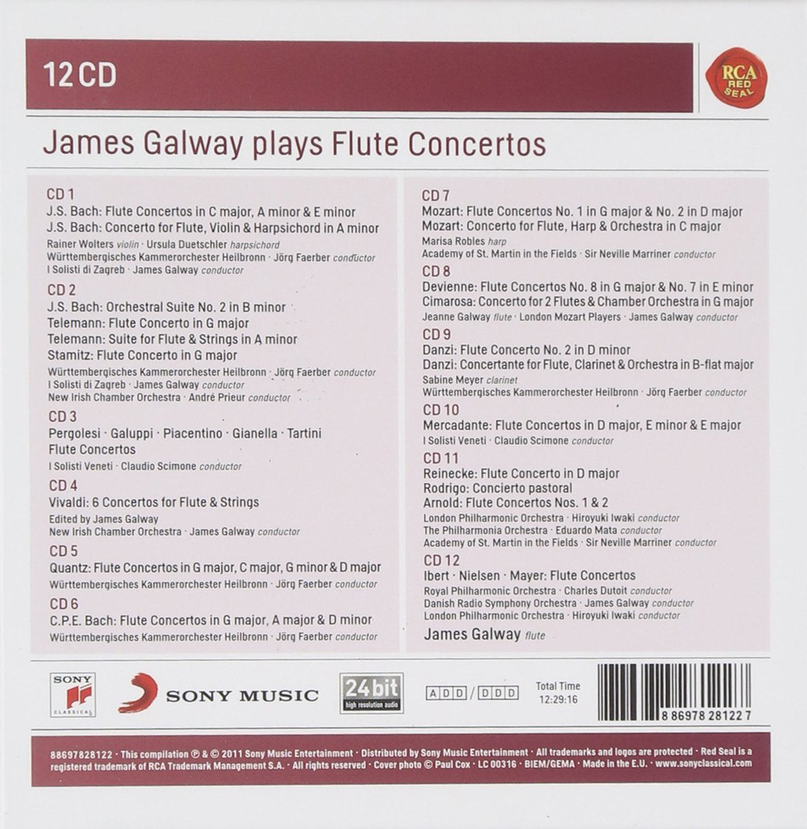 JAMES GALWAY PLAYS FLUTE CONCERTOS (12 CDS)