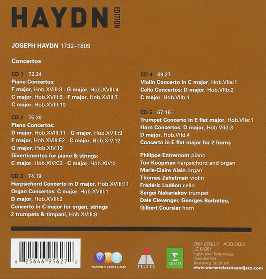 HAYDN: Concertos - Entremont, Koopman, Alain, Lodeon, Clavenger, Nakariakov (5 CDs)