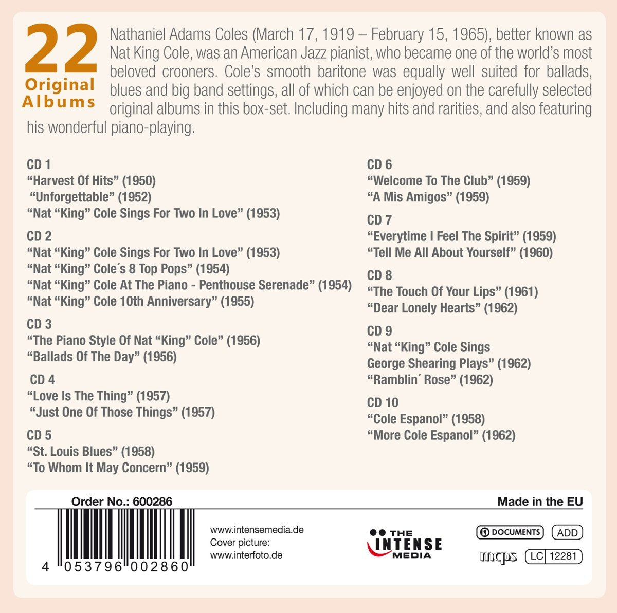 NAT "KING" COLE - MILESTONES OF A LEGEND (10 CDs)