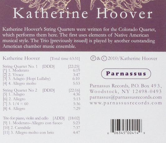 HOOVER: STRING QUARTETS 1 & 2; PIANO TRIO - COLORADO QUARTET