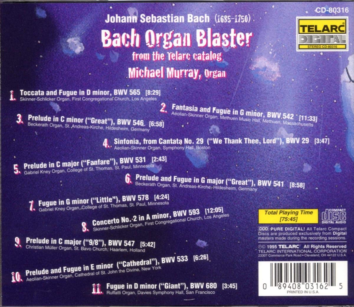 BACH, J.S.: BACH ORGAN BLASTER - Michael Murray