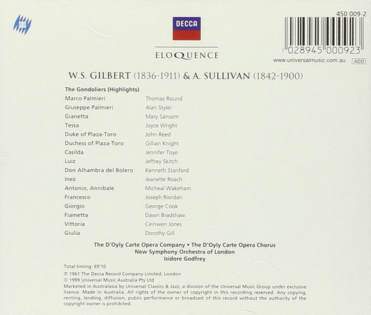 GILBERT & SULLIVAN: Gondoliers (Highlights) - D'Oyly Carte Opera Company. Isidore Godfrey