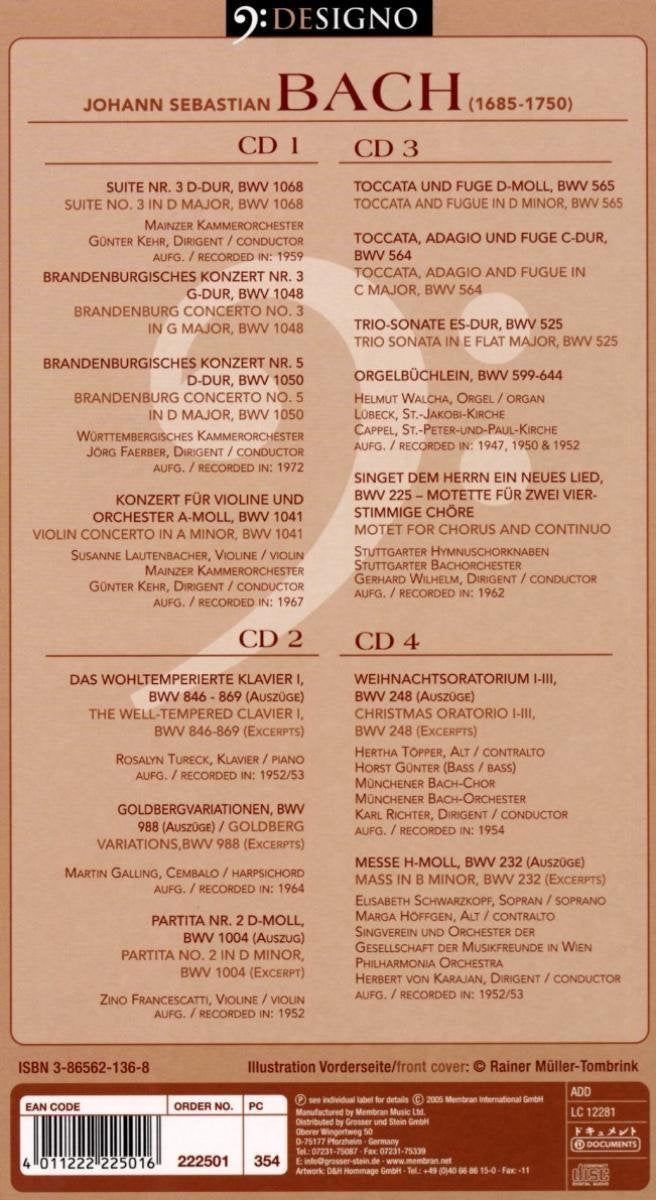 BACH, J.S. - Orchestral, Keyboard, Choral Works (4 CDS)