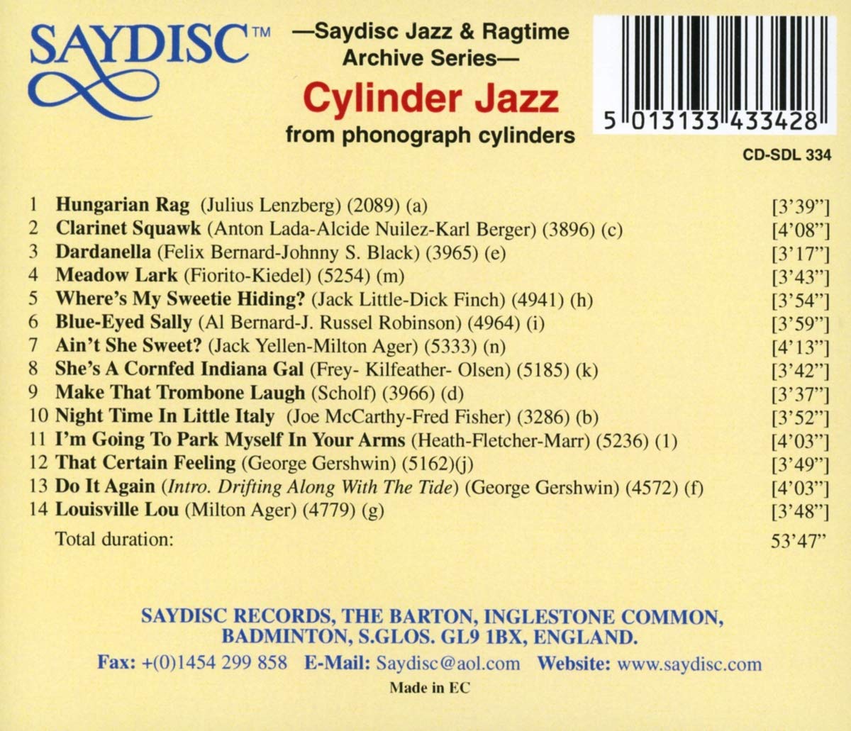 Cylinder Jazz: Early Jazz and Ragtime from Phonograph Cylinders