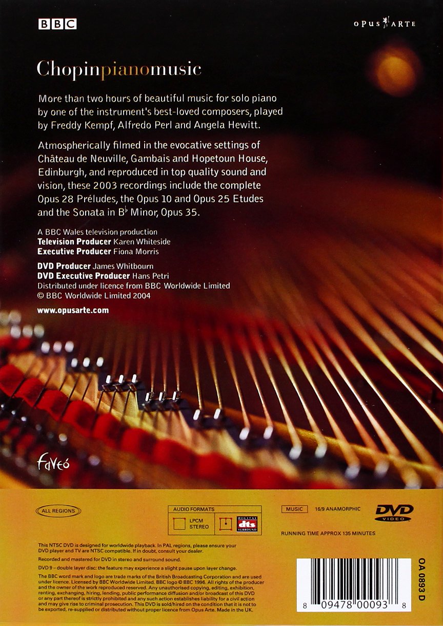 CHOPIN: Piano Music - Angela Hewitt, Freddy Kempf, Alfredo Perl (DVD)