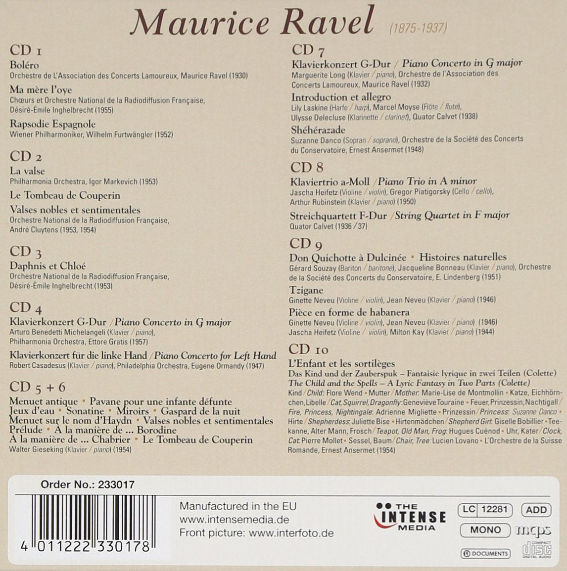 RAVEL: A PORTRAIT (10 CDS)