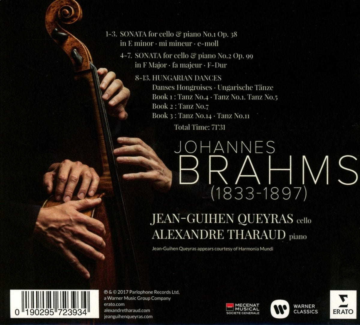 Brahms: Sonatas; Hungarian Dances - Alexandre Tharaud, Jean-Guihen Queyras