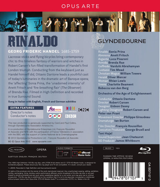 HANDEL: Rinaldo - Orchestra of the Age of Enlightenment, Ottavio Dantone (BluRay)