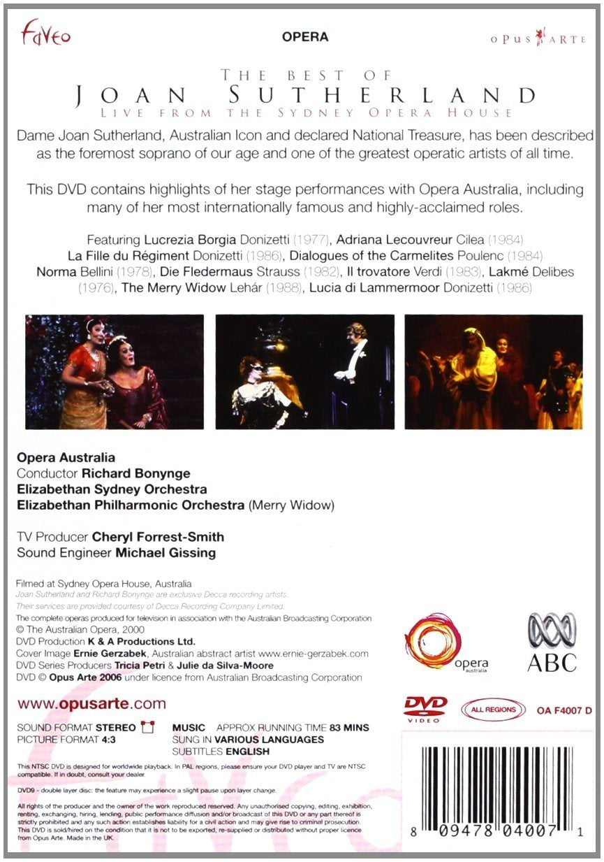 The Best of Joan Sutherland - Live from the Sydney Opera House (DVD)