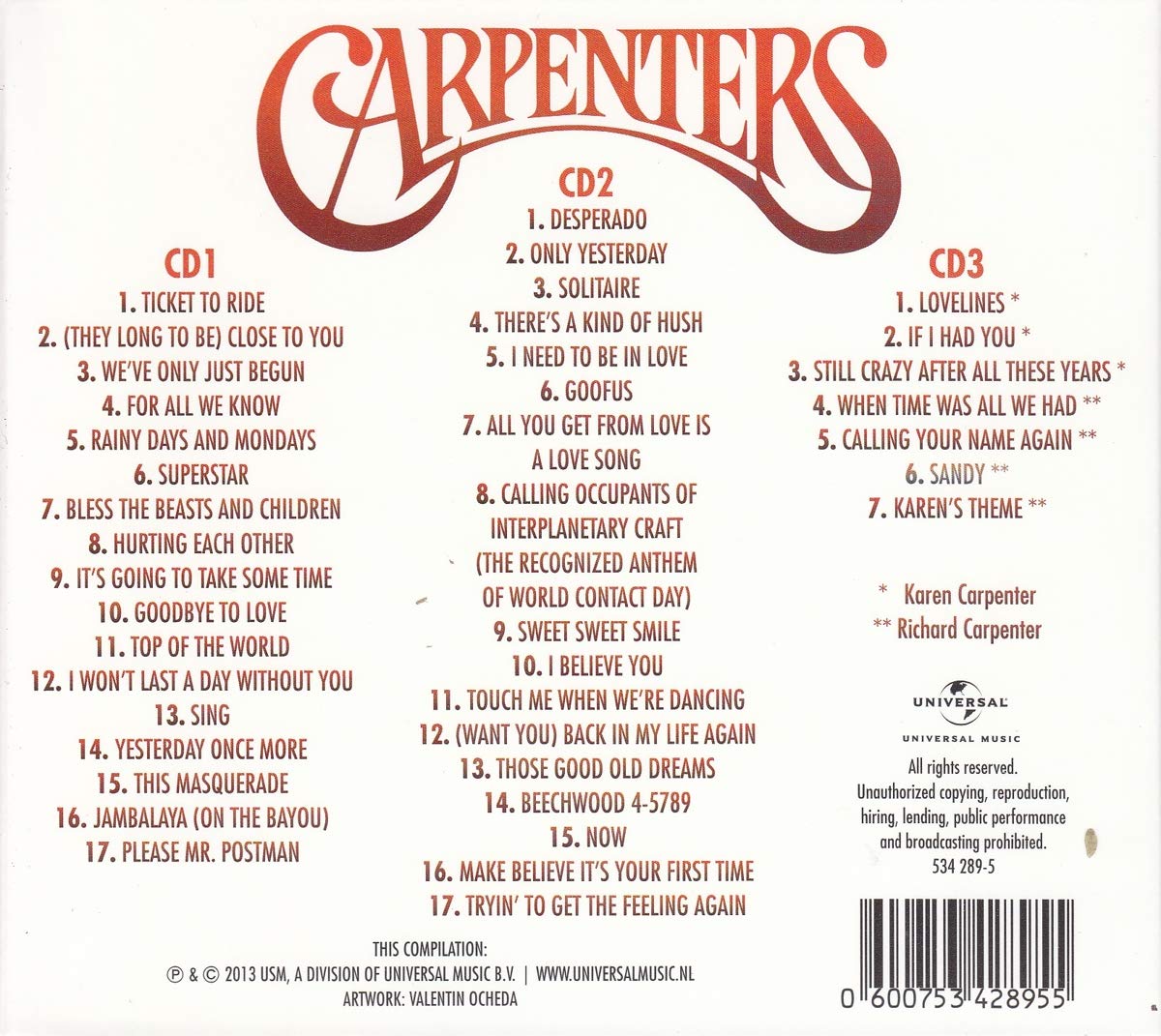 CARPENTERS: COLLECTED (3 CDs)